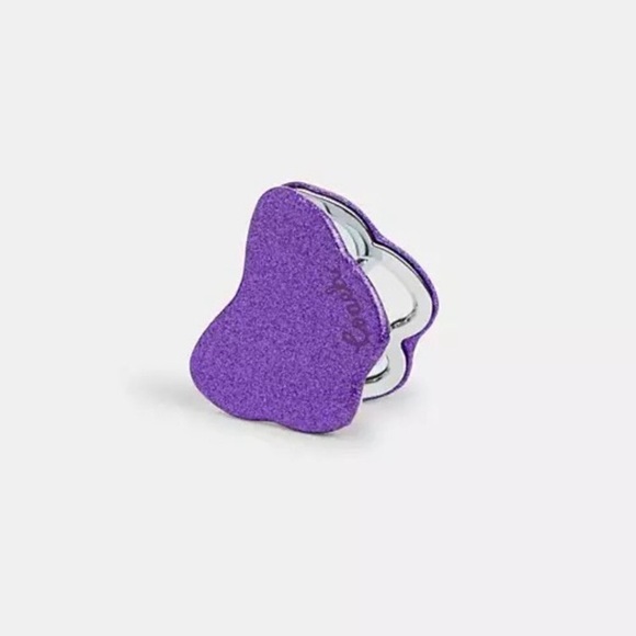 CC1-Coach Black Silver Glitter Butterfly Compact Dual Sided Mirror NWT - Picture 4 of 4